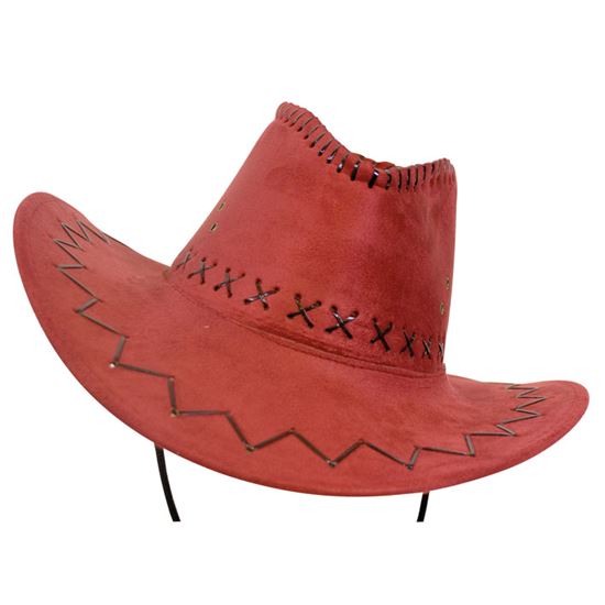 verkoop - attributen - Hoeden-diadeem - Cowboyhoed leerlintjes rood